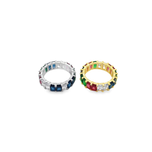 Rainbow Multicolor CZ Stones Ring