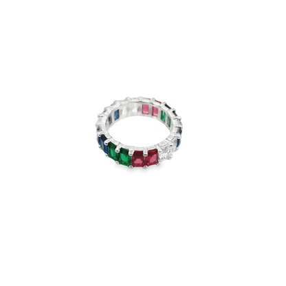 Rainbow Multicolor CZ Stones Ring