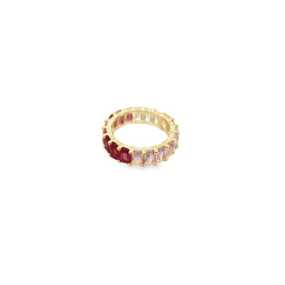 Ring With Colored Ombré CZ Stones