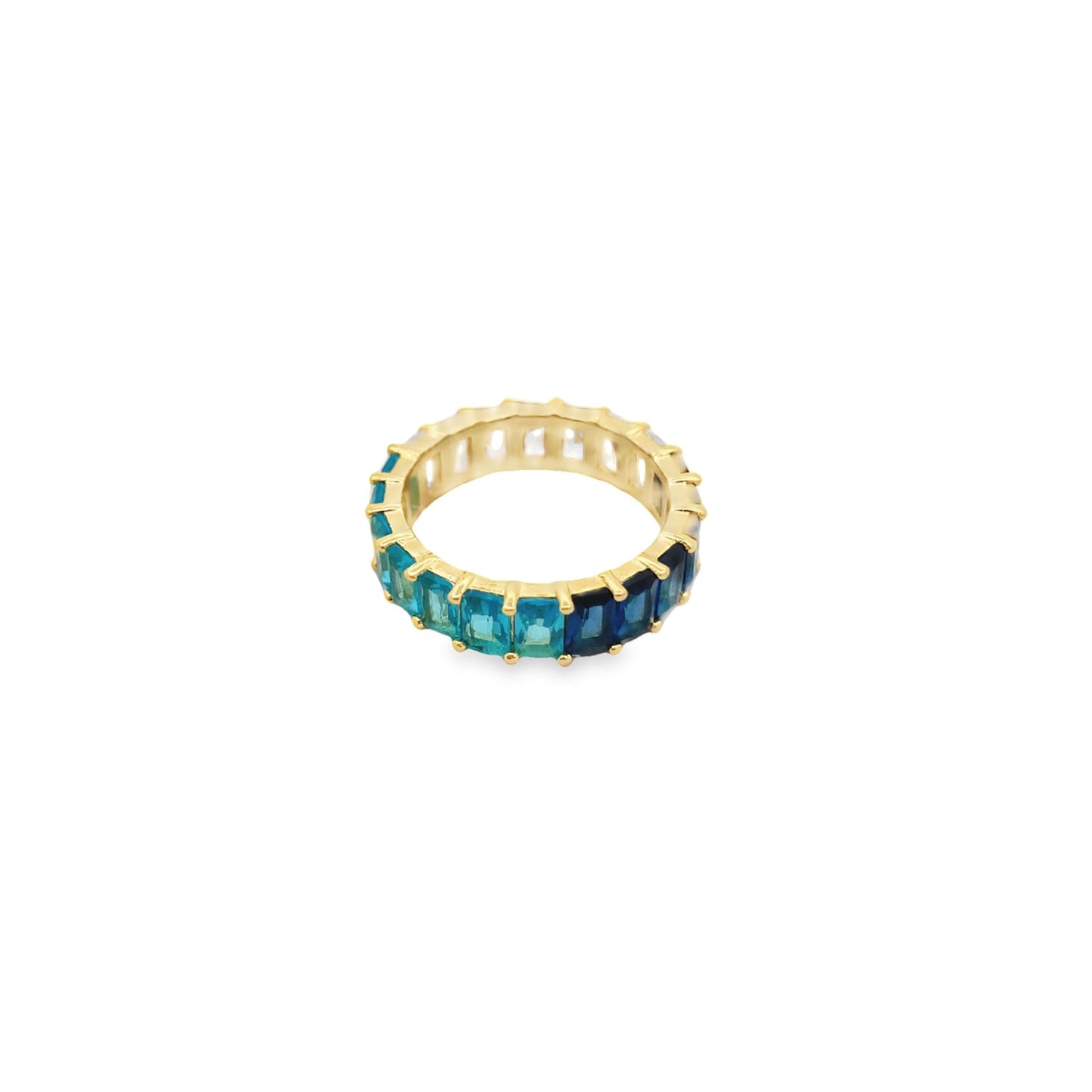 Ring With Colored Ombré CZ Stones