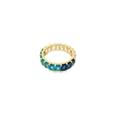Ring With Colored Ombré CZ Stones