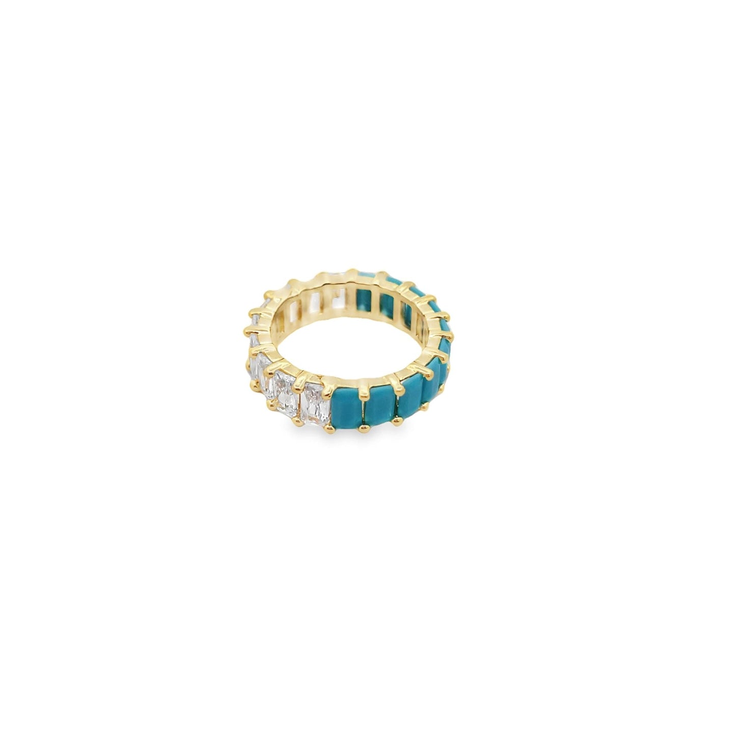 Ring With Colored Ombré CZ Stones