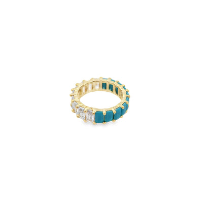 Ring With Colored Ombré CZ Stones