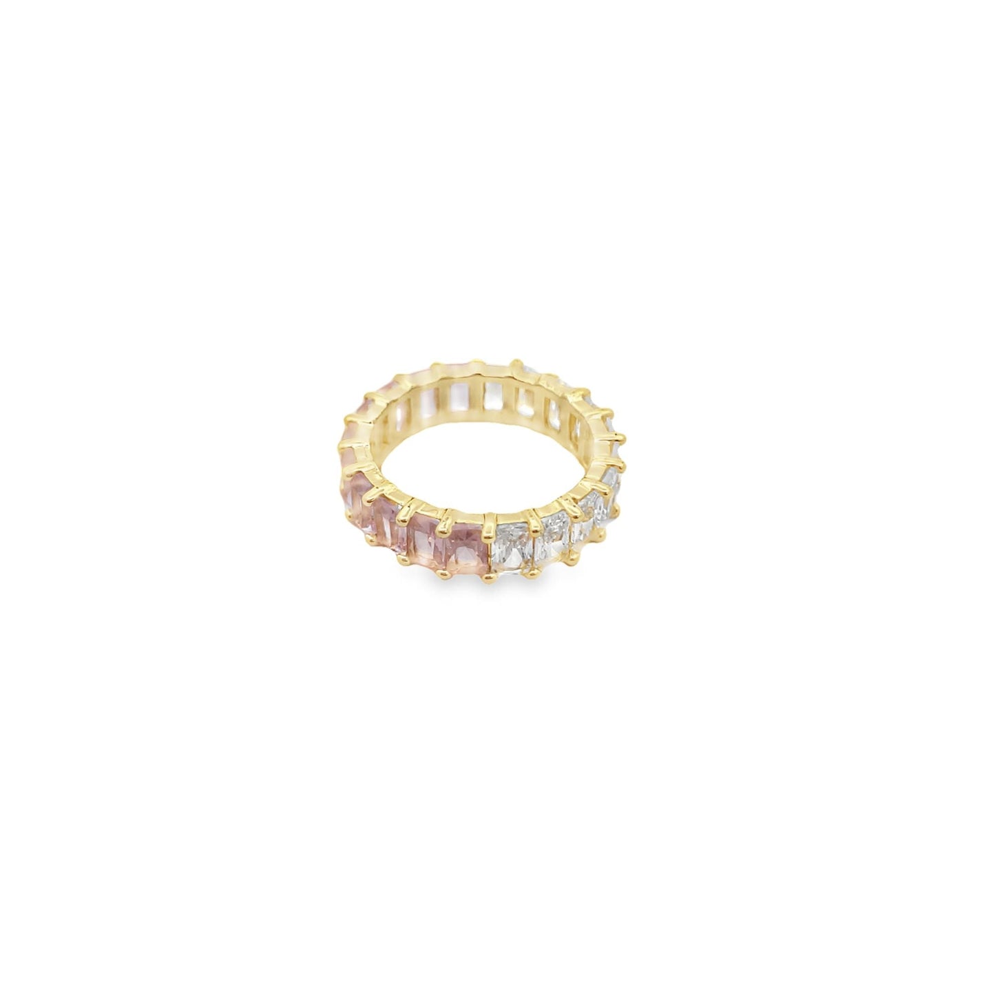 Ring With Colored Ombré CZ Stones