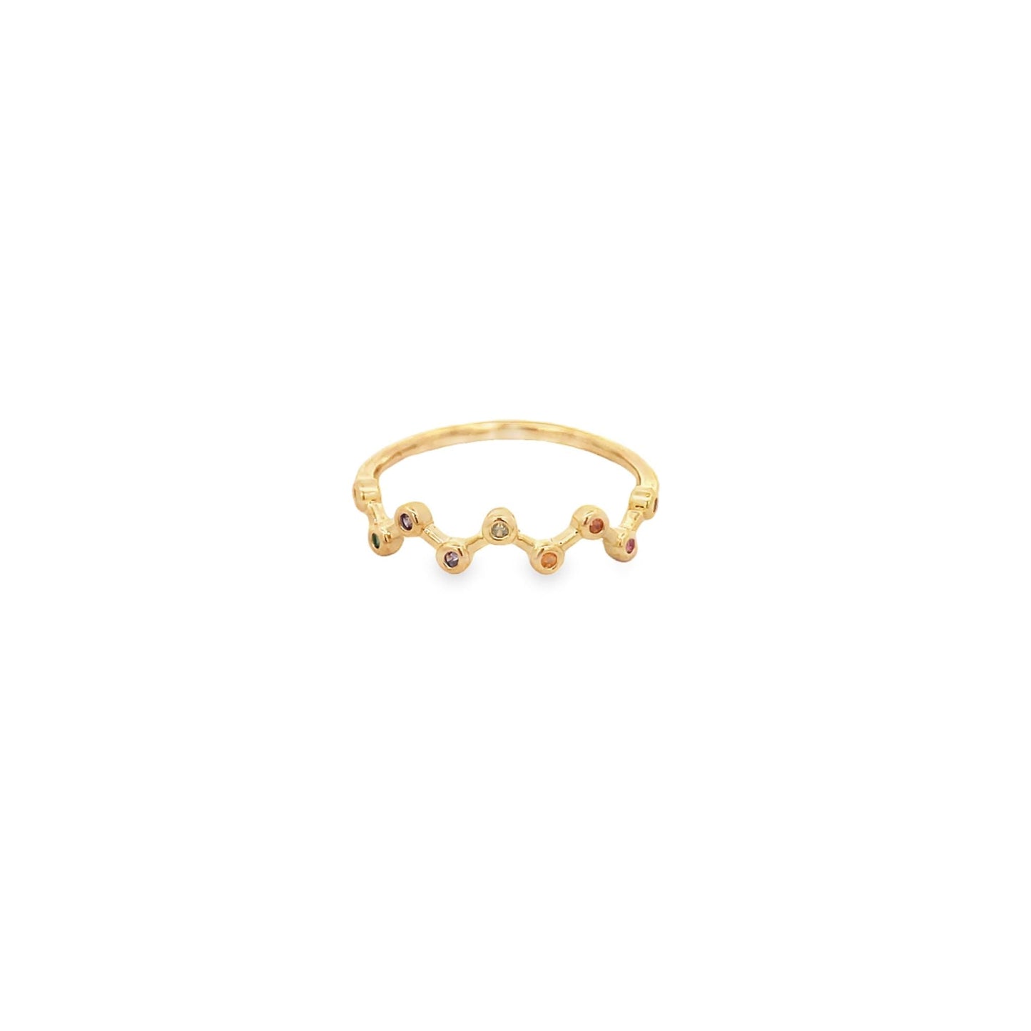 CZ Slim Ring With Colorful Stones