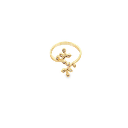 CZ Leaf Ring