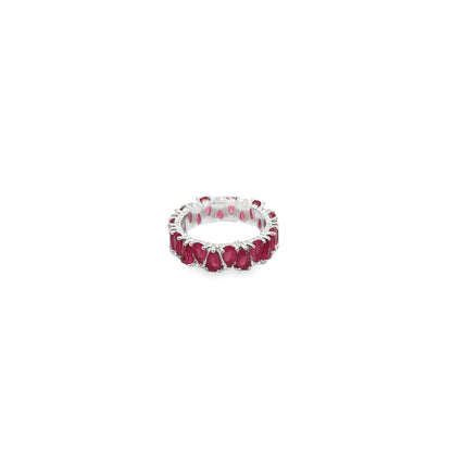 Ring With Pear Cut Tear Drop Colored CZ Stones