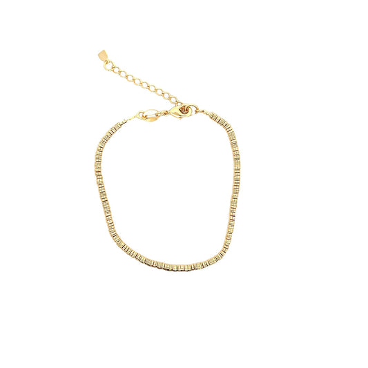 3mm Gold Flat Disc Bracelet