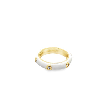 Enamel Ring With CZ Stones