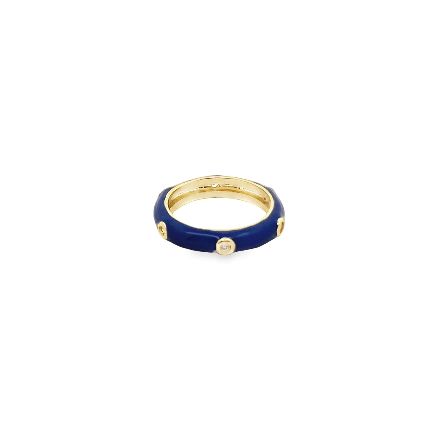 Enamel Ring With CZ Stones
