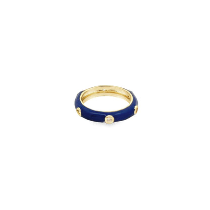 Enamel Ring With CZ Stones