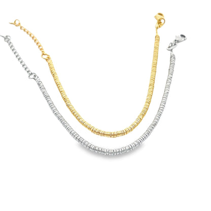 3mm Gold Flat Disc Bracelet