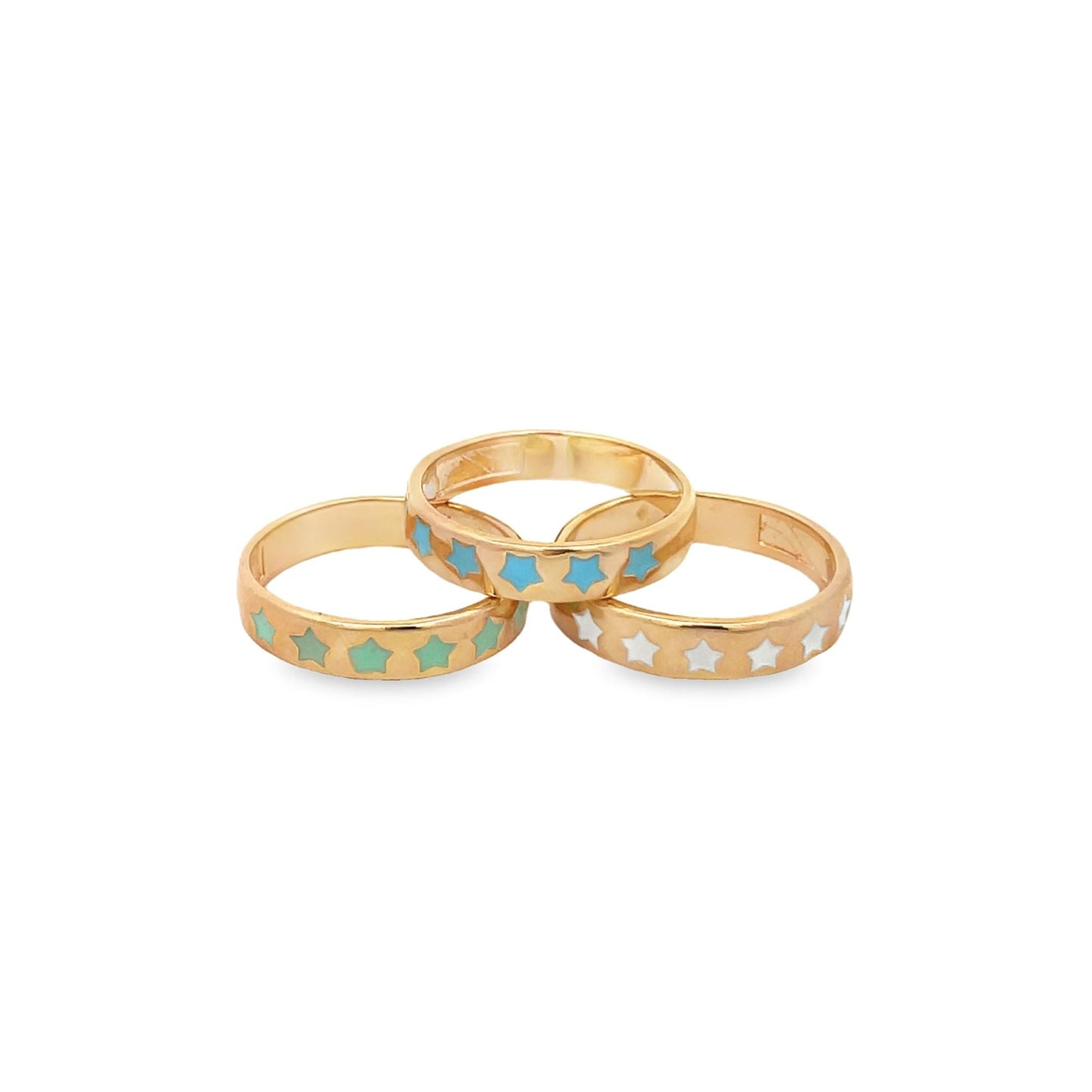 Enamel Stars Ring Band