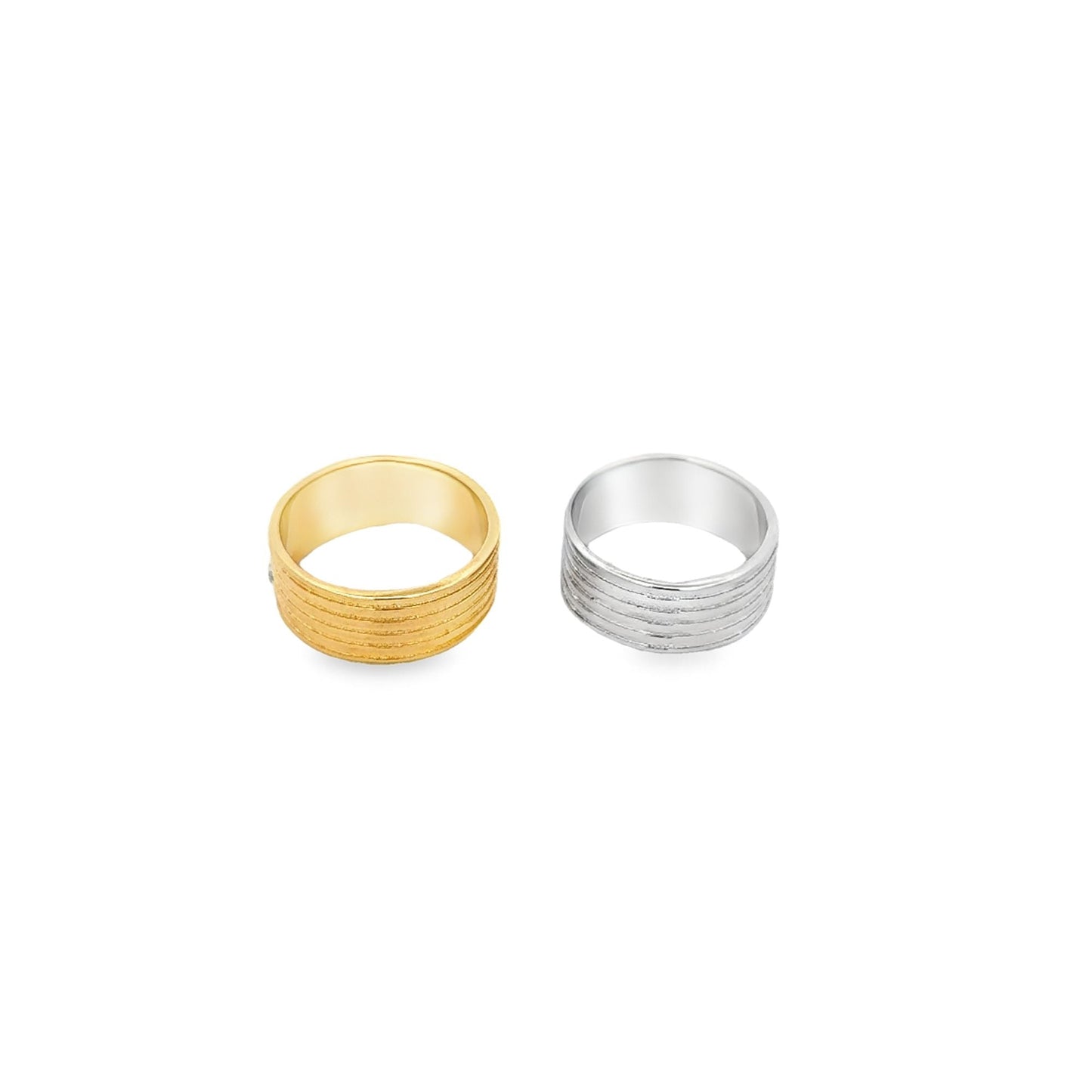 Gold/ Rhodium Texture Ring