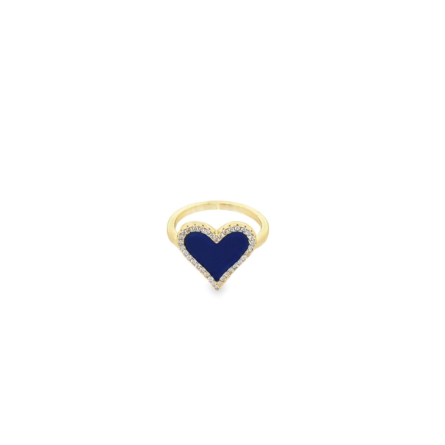 Enamel Micro CZ Heart Ring