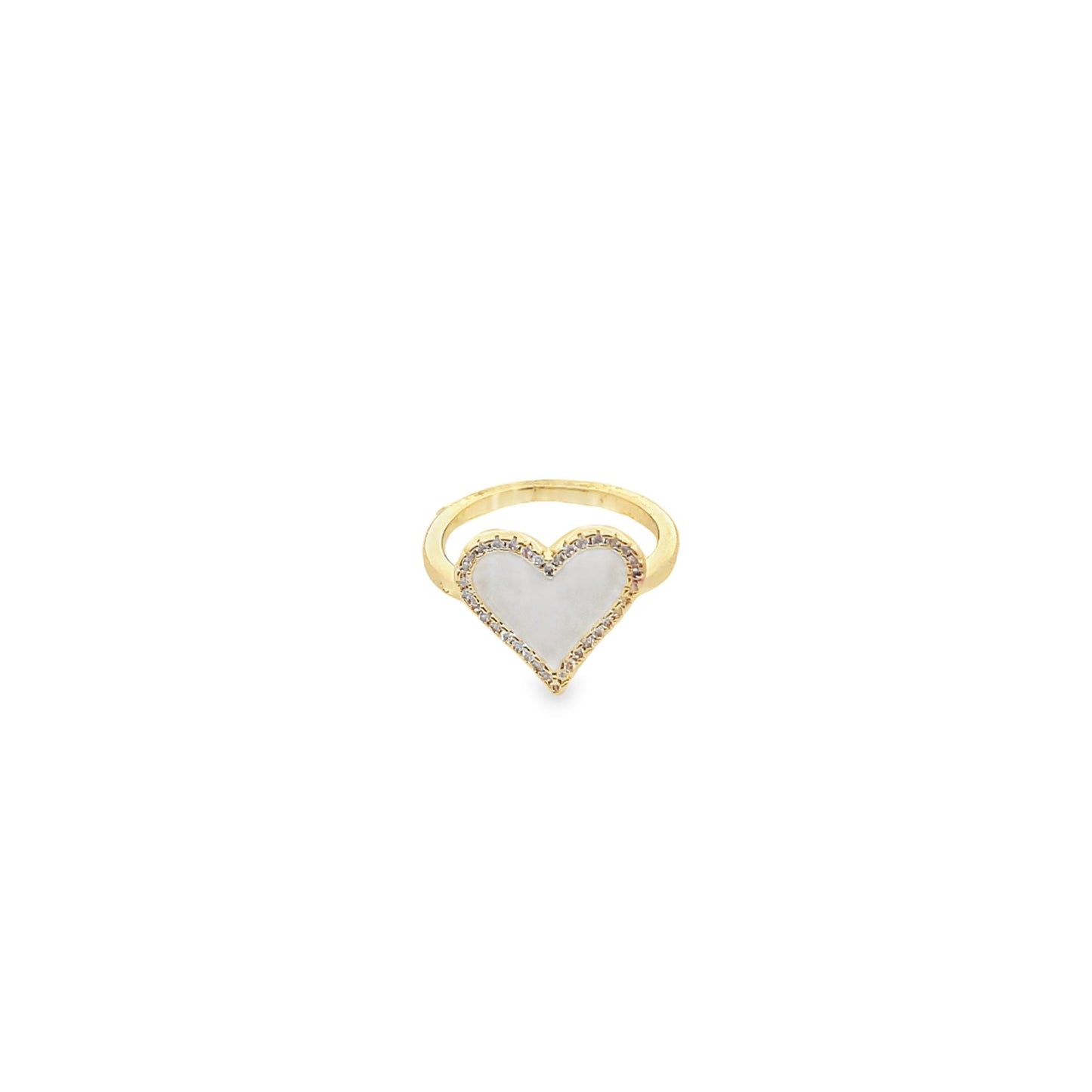 Enamel Micro CZ Heart Ring