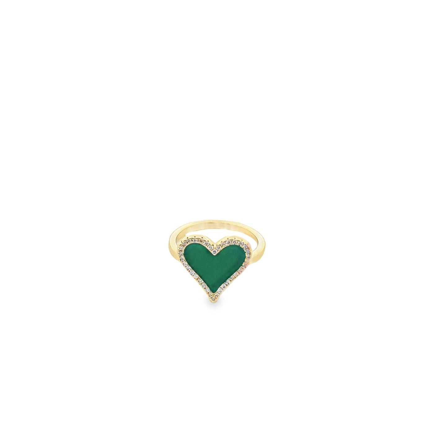 Enamel Micro CZ Heart Ring
