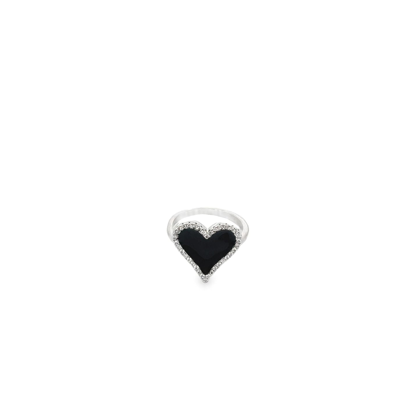 Enamel Micro CZ Heart Ring