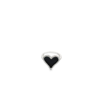 Enamel Micro CZ Heart Ring