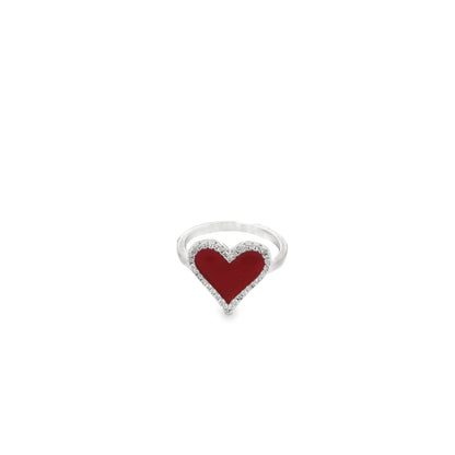 Enamel Micro CZ Heart Ring
