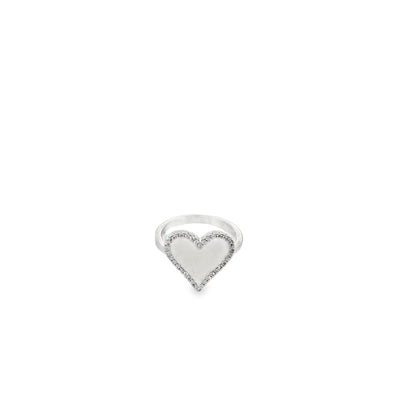 Enamel Micro CZ Heart Ring