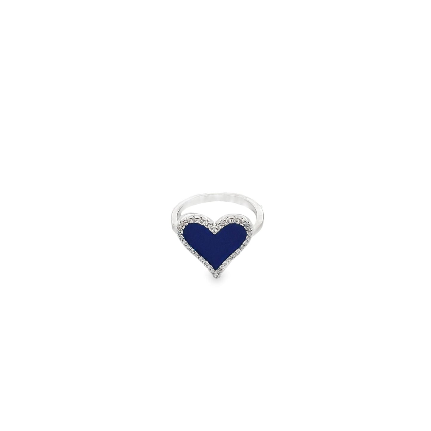 Enamel Micro CZ Heart Ring