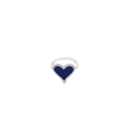 Enamel Micro CZ Heart Ring
