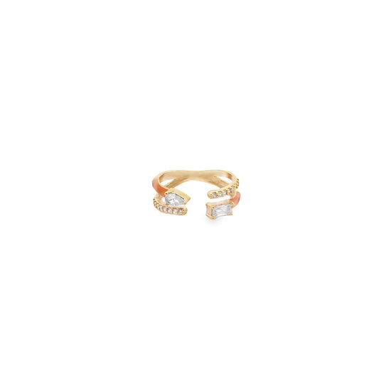 Double Layer CZ Enamel Ring