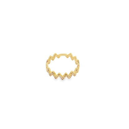 Zig Zag Ring With Micro CZ Stones