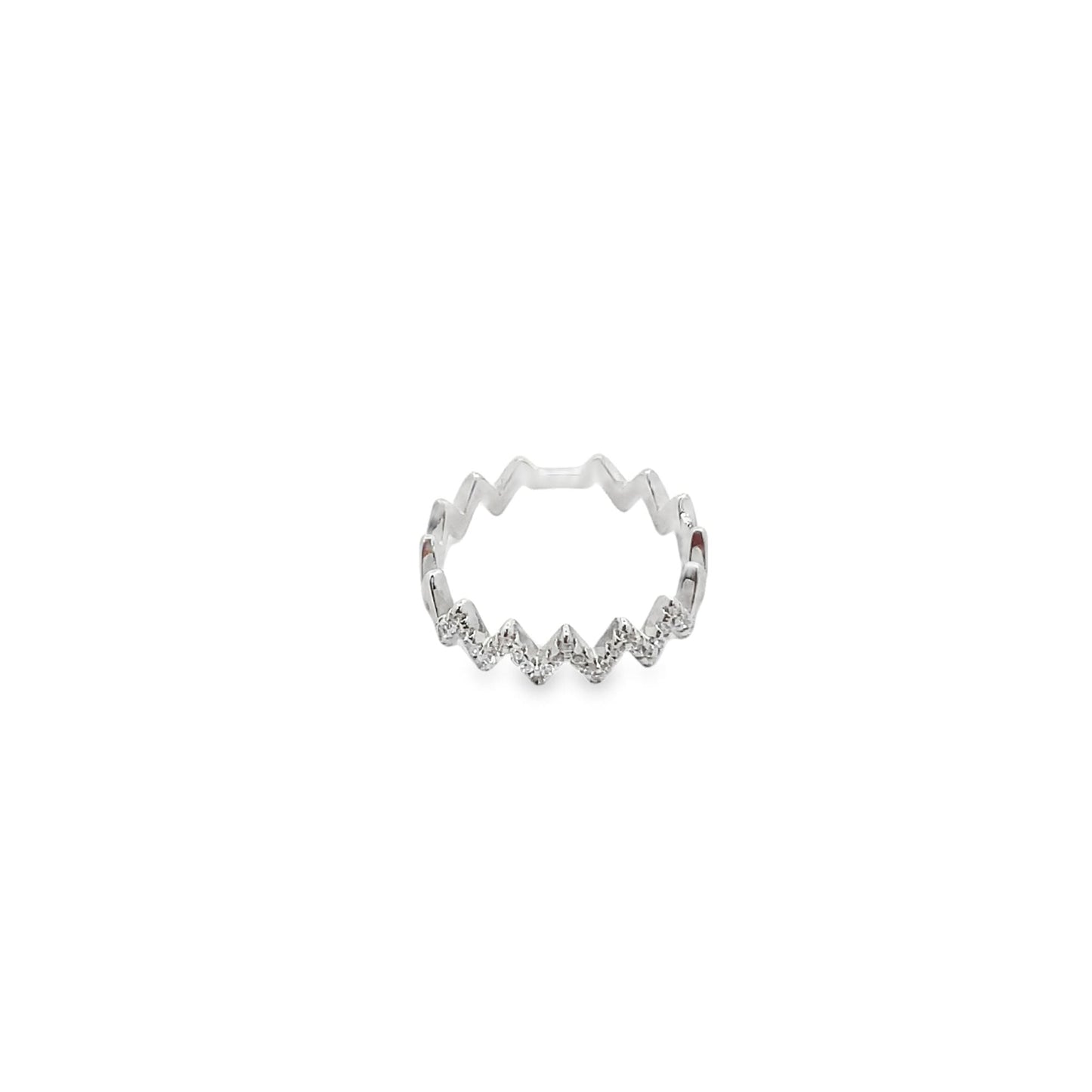 Zig Zag Ring With Micro CZ Stones