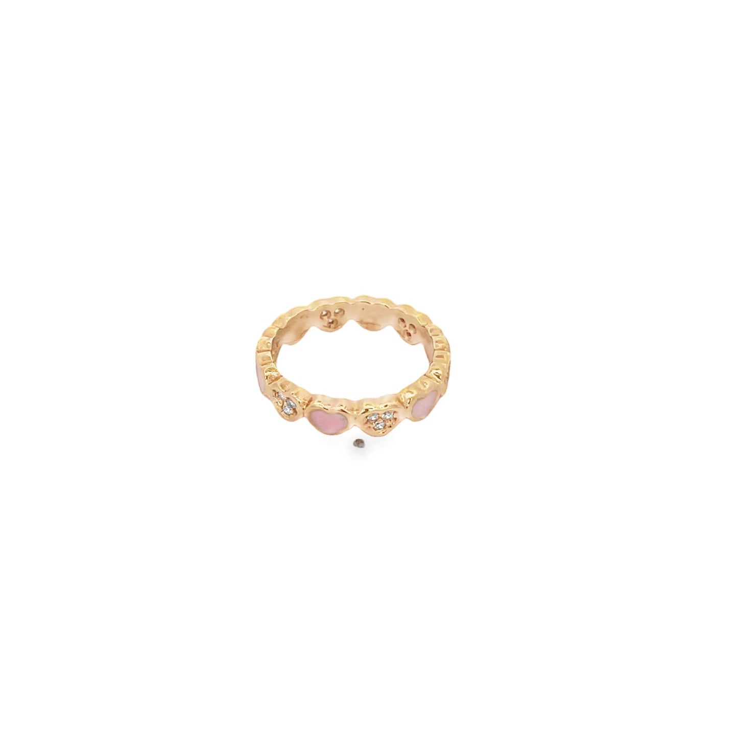 Colorful Enamel Part CZ Heart Ring