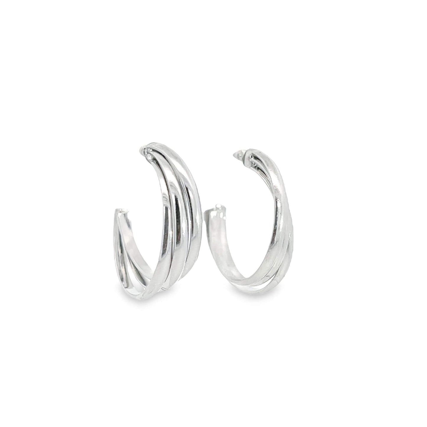 Triple Strand Hoop Earrings