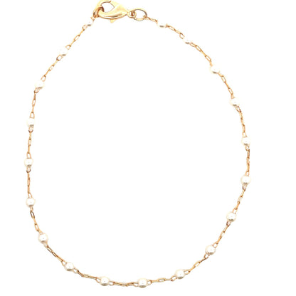 Pearl Paperclip Link Chain Bracelet