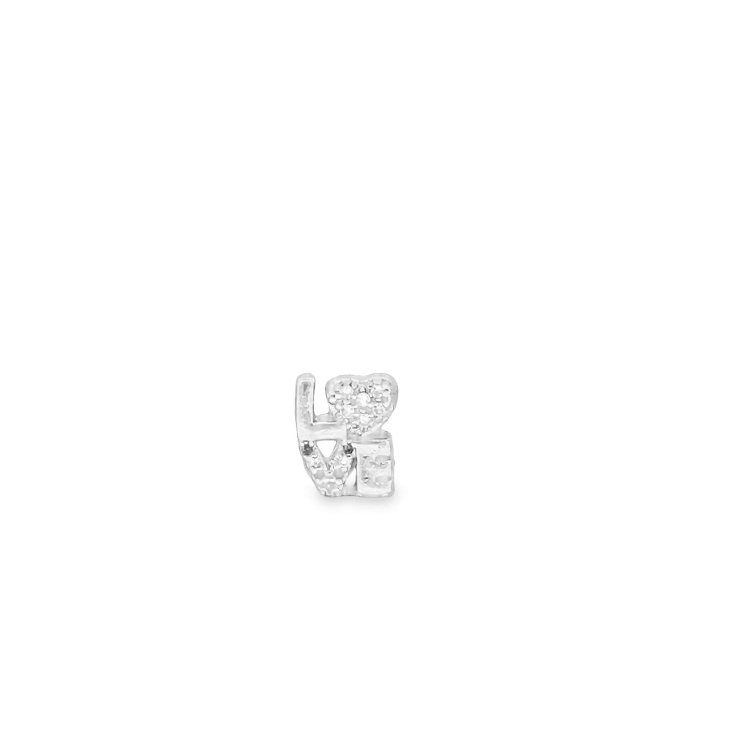 LOVE Stacked Enamel Heart Pendant Charm Bead