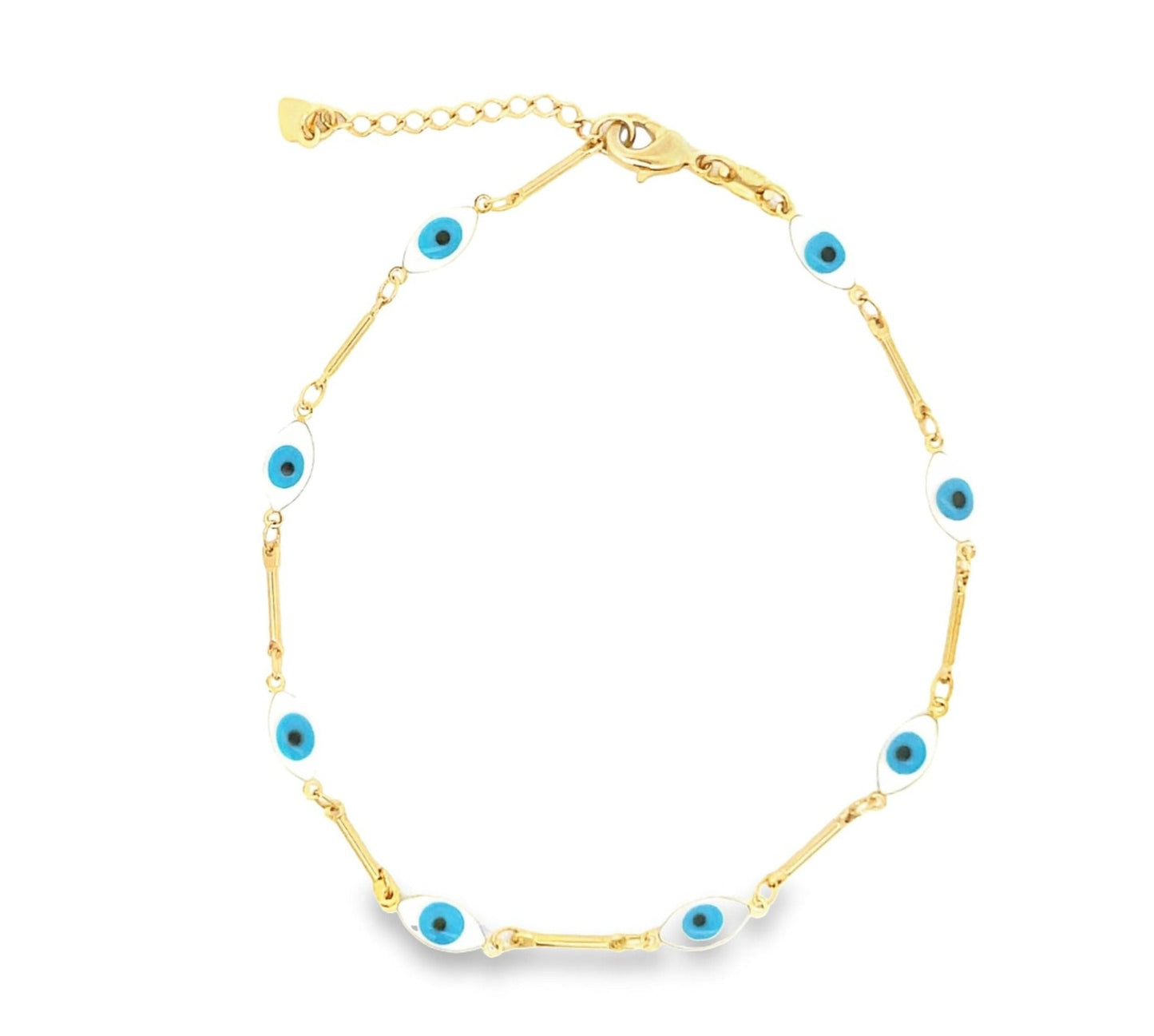 Oval Evil Eye Charm Bracelet