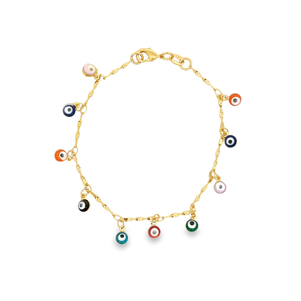Multi-Color Dangle Colorful Evil Eye Charms Bracelet