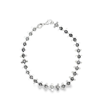 Black Evil Eye Round Fringe Chain Bracelet
