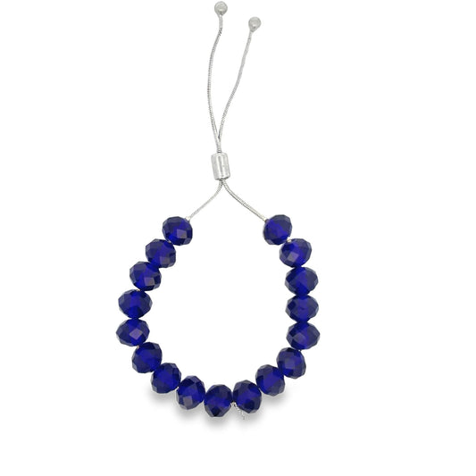 Violet & Black Gemstone Natural Stone Adjustable Bracelet