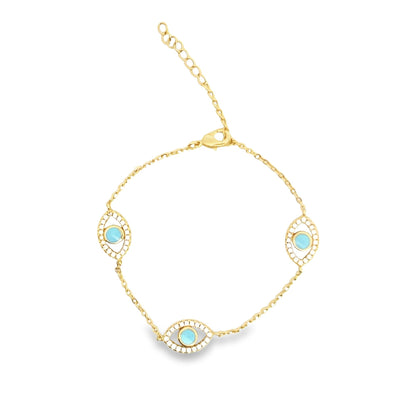 Lucky Eye CZ Cable Chain Bracelet