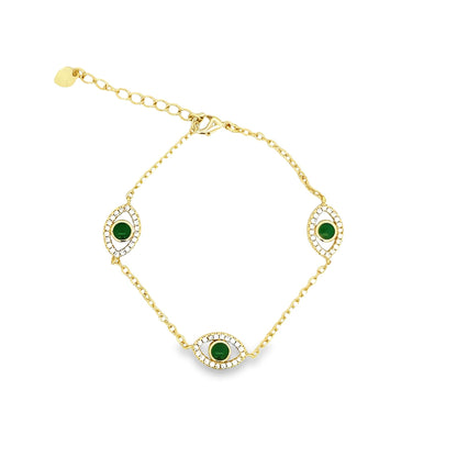 Lucky Eye CZ Cable Chain Bracelet