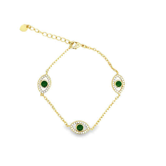 Lucky Eye CZ Cable Chain Bracelet