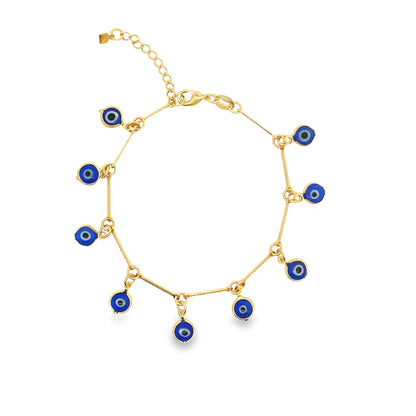 DARK BLUE Evil Eye Chain Bracelet