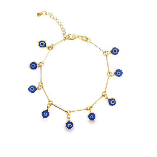 DARK BLUE Evil Eye Chain Bracelet