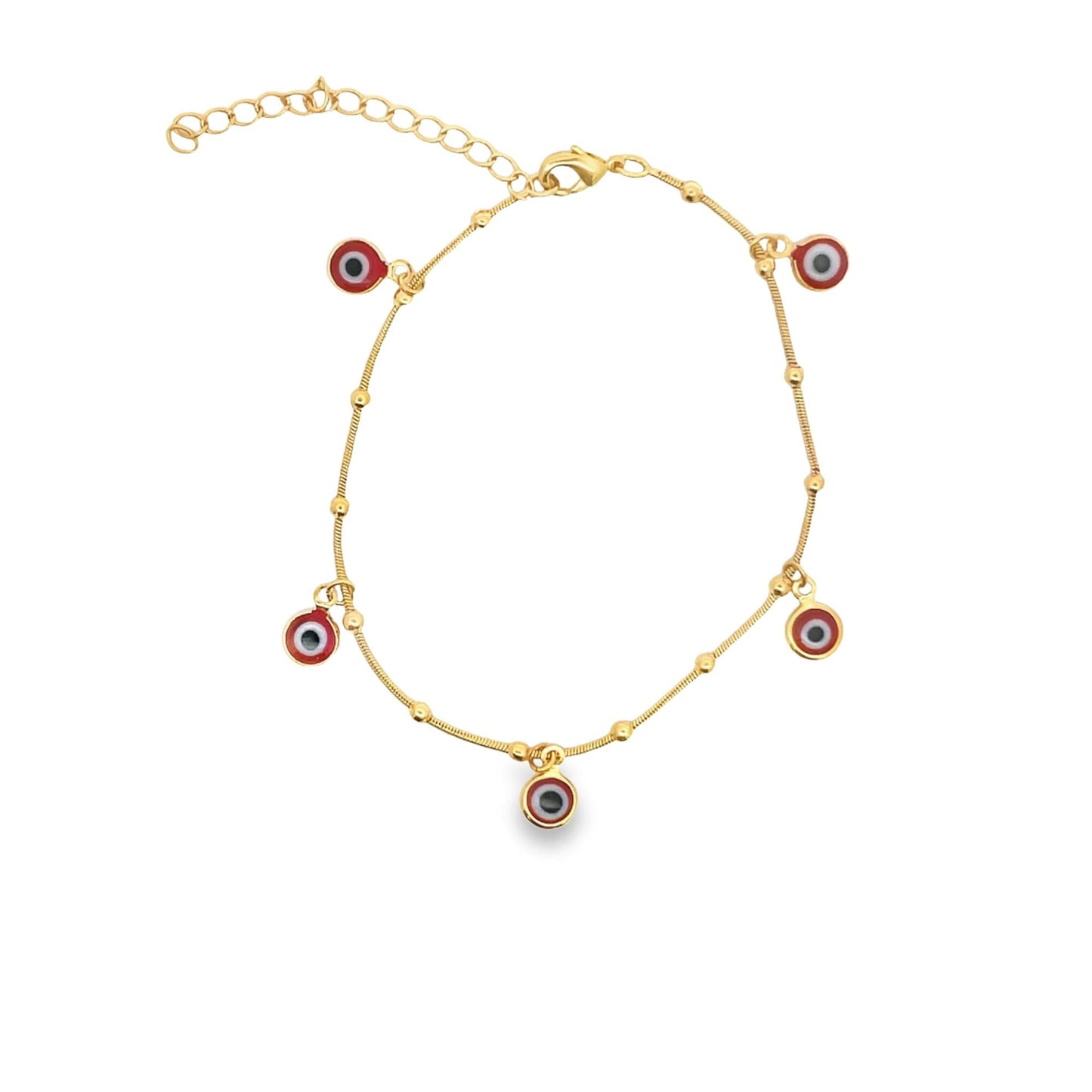Beaded Evil Eye Charm Bracelet
