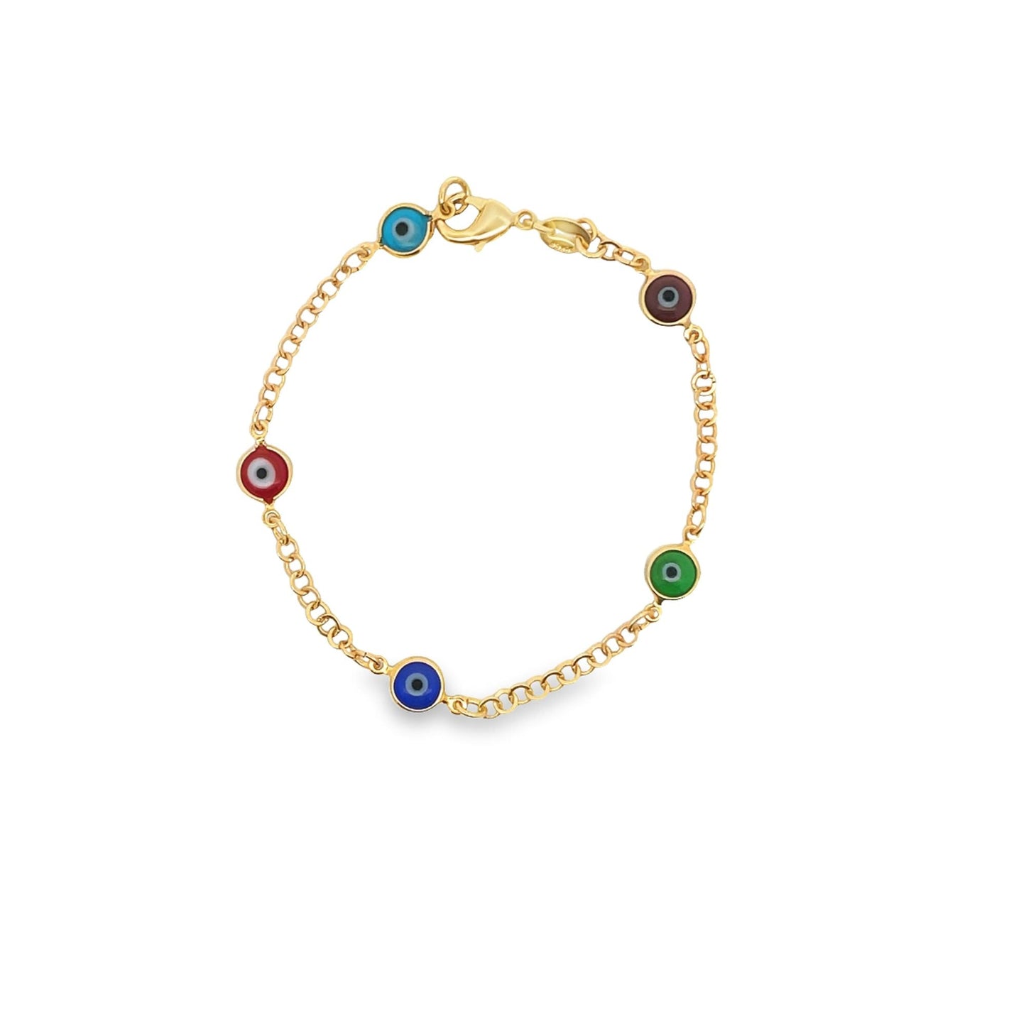 Multicolor Evil Eye Rolo Bracelet