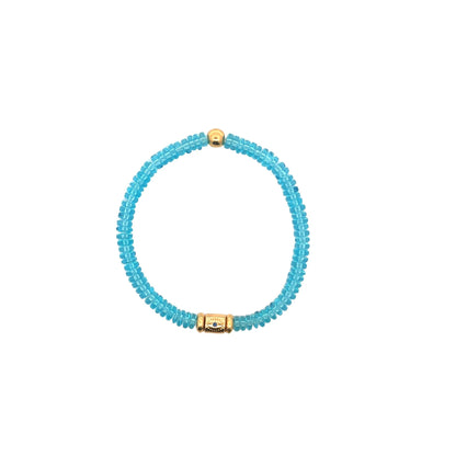 Enamel Colored Brazilian Disc Bead With Eye Carved Zirconia Charm Bracelet