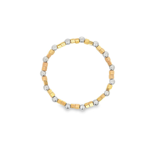 Two Tone Beaded Boho Bracelet