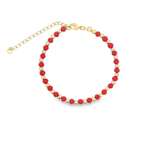 Red & Gold Bead Bracelet