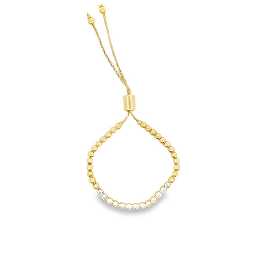 CZ Beaded Adjustable Bracelet