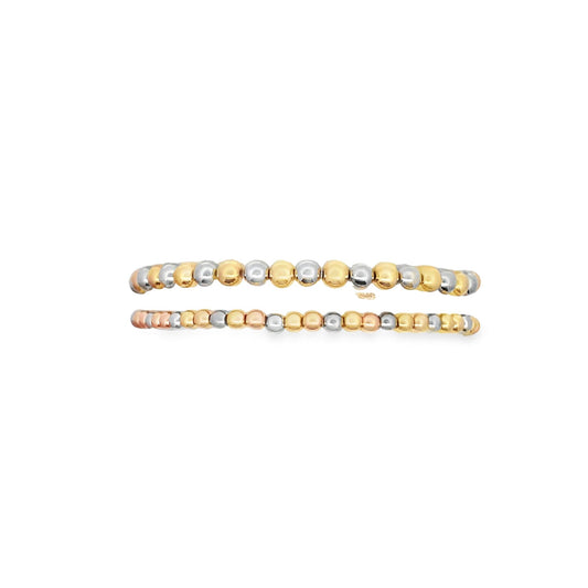 Three Toned Gold, Rose Gold, Silver Bead Bracelet | Gold Filled Beaded Bracelet